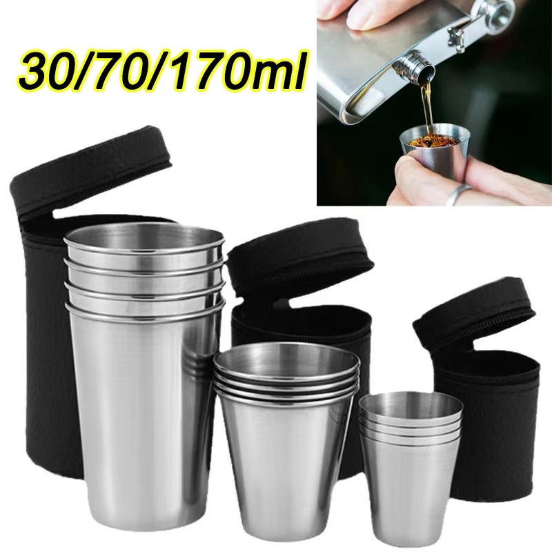 Beer Flight Set - Gobelets de voyage d'extérieur 30ml/70ml/170ml, 4