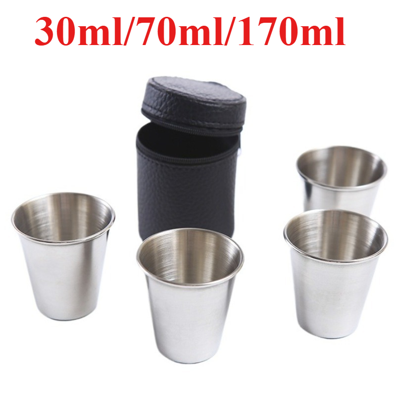 Beer Flight Set - 4 pièces/ensemble tasses d'eau en acier
